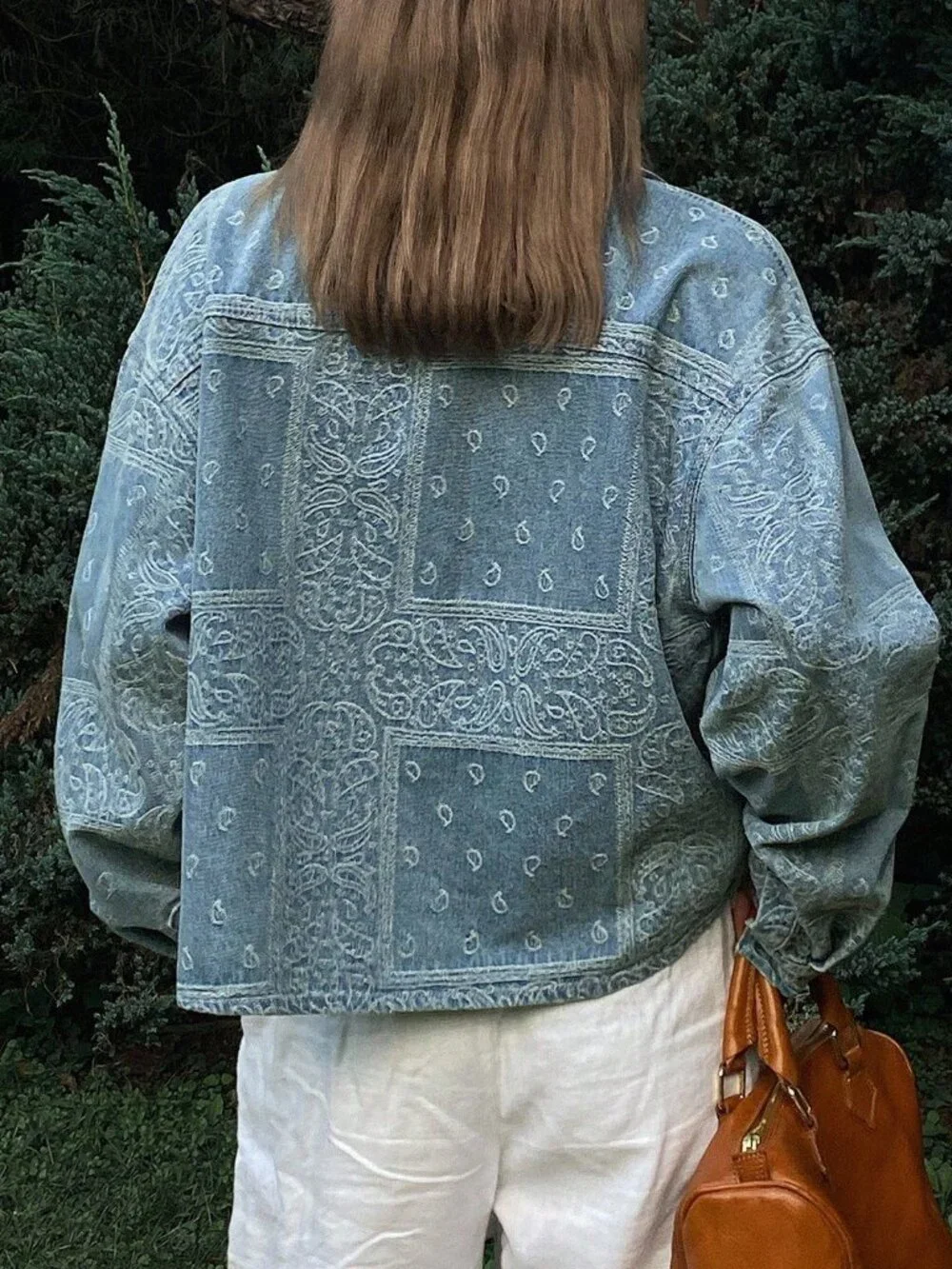 Blue Casual Women's Loose Turndown Collar Long Sleeve Street Denim Jacket
